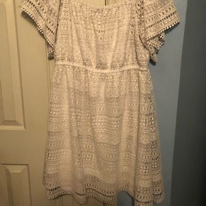 Lane Bryant White Off-the-shoulder dress